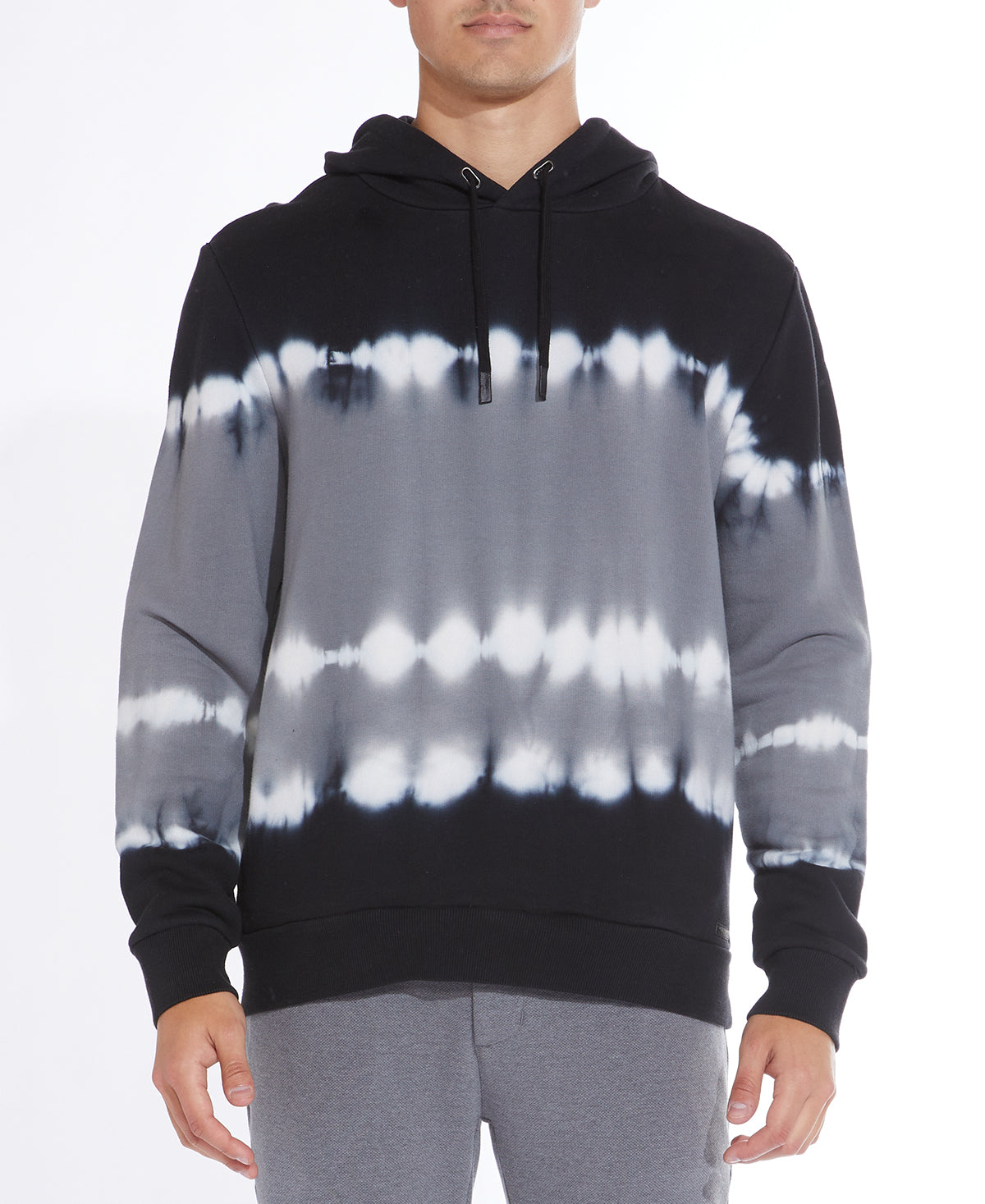 Mens black and outlet white tie dye hoodie