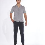 GANO | slim fit piqué knit pant | dark charcoal