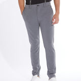 GANO | slim fit piqué knit pant | dark gray