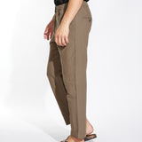DUNE | classic straight ankle-length linen pant | coffee