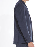 DELANCEY | pin dot two button knit blazer | navy