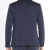 DELANCEY | pin dot two button knit blazer | navy