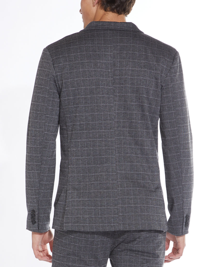 Wiley Glen Plaid Knit Blazer (Charcoal/Gray)