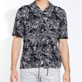 HIBISCUS | printed resort shirt | black