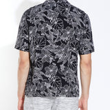 HIBISCUS | printed resort shirt | black