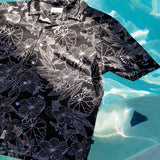 HIBISCUS | printed resort shirt | black