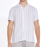 SUEZ | striped resort shirt | white