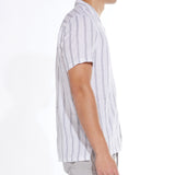 SUEZ | striped resort shirt | white