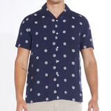BARTLETT | polka dot resort shirt | navy