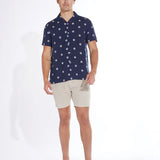 BARTLETT | polka dot resort shirt | navy