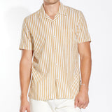 BARNUM |striped seersucker resort shirt | mustard