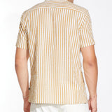 BARNUM |striped seersucker resort shirt | mustard