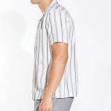 VASTO | striped resort shirt | white/black