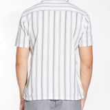 VASTO | striped resort shirt | white/black