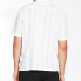 EMILIO | relaxed fit stripe jacquard resort shirt | white