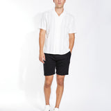 EMILIO | relaxed fit stripe jacquard resort shirt | white