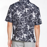 CURSON | relaxed fit printed resort shirt | black