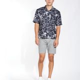 CURSON | relaxed fit printed resort shirt | black