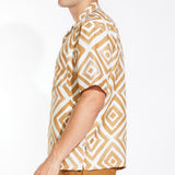 MISSION | relaxed fit printed resort shirt | sudan brown
