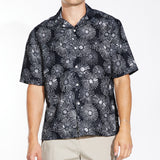 TIERRA | relaxed fit printed resort shirt | black