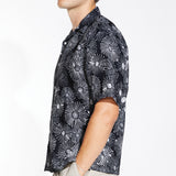 TIERRA | relaxed fit printed resort shirt | black
