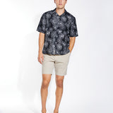 TIERRA | relaxed fit printed resort shirt | black