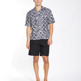 ALISO | relaxed fit printed resort shirt | black