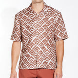 ALISO | relaxed fit printed resort shirt | rust