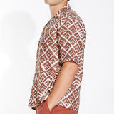 ALISO | relaxed fit printed resort shirt | rust