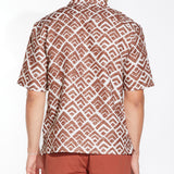 ALISO | relaxed fit printed resort shirt | rust