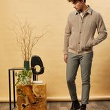 STINGER | velvet flight jacket | stone