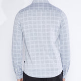 ARTHUR | windowpane check knit shirt | heather gray