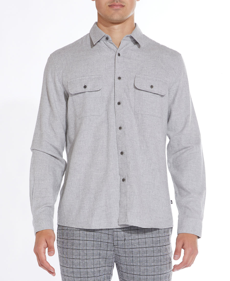 Belden Flannel Shirt (Heather Light Gray)