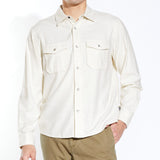 LINWOOD | relaxed fit long sleeve western shirt | ivory