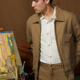 LINWOOD | relaxed fit long sleeve western shirt | ivory