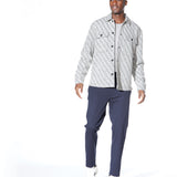DURBIN | relaxed fit shirt jacket | white/black