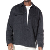DURBIN | relaxed fit shirt jacket | heather black