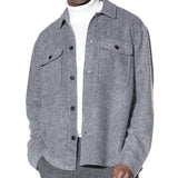 DURBIN | relaxed fit shirt jacket | heather charcoal