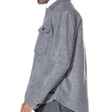 DURBIN | relaxed fit shirt jacket | heather charcoal