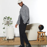 DURBIN | relaxed fit shirt jacket | heather charcoal
