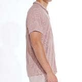 RIVERA | towel terry resort shirt | mauve