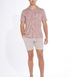 RIVERA | towel terry resort shirt | mauve