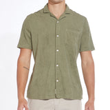 RIVERA | towel terry resort shirt | olive