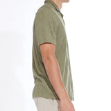 RIVERA | towel terry resort shirt | olive