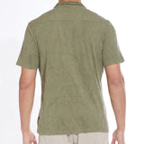 RIVERA | towel terry resort shirt | olive