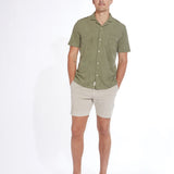 RIVERA | towel terry resort shirt | olive