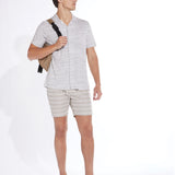 BRIDGEPORT | knit resort shirt | heather mink