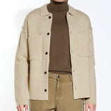 BEATON | boxy fit sweater shirt jacket | heather oatmeal