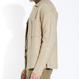 BEATON | boxy fit sweater shirt jacket | heather oatmeal