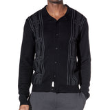 LUIGI | sweater knit camp shirt | black